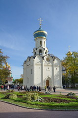 Sergiev Posad, Russia - October 9, 2018: Church of the descent of the Holy spirit in the Holy Trinity Sergius Lavra