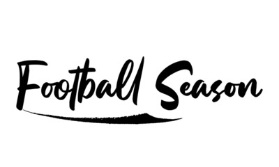 Football Season Calligraphy Black Color Text On White Background