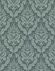 Kussenhoes Vector damask seamless pattern element. Classical luxury old fashioned ornament, royal victorian seamless texture for wallpapers, textile, wrapping. Exquisite floral baroque template. © Евгения Ивченко