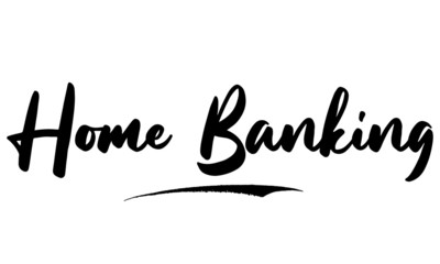 Home Banking Calligraphy Black Color Text On White Background