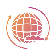 sphere browser with arrows silhouette style icon