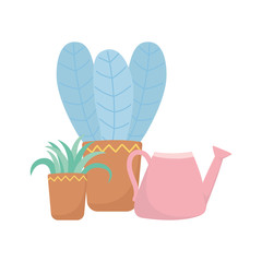 potted plants watering can gardening isolated icon