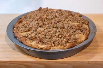 Home-baked apple crumble crisp pie