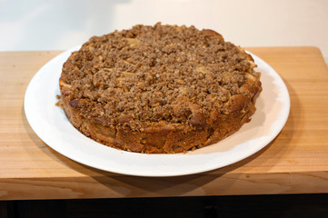 Home-baked apple crumble crisp pie