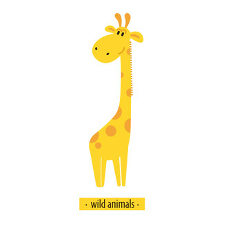 Cute vector giraffe. Perfect for wallpaper cards stickers poster print packaging invitations Baby shower patterns travel logos