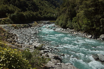 Haast River in West Coast on South Island of New Zealand
