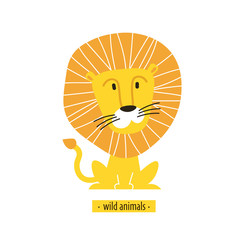 Cute vector lion king. Perfect for wallpaper cards stickers poster print packaging invitations Baby shower patterns travel logos