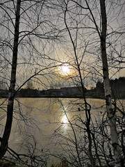 sunset over the river