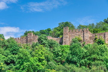 Fototapeta na wymiar Fortification walls of Tsarevets fortress in Veliko Tarnovo, Bulgaria