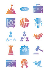 start up and business set icons