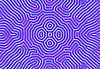 Abstract background with optical illusion generative pattern and vibrant fluid psychedelic colors