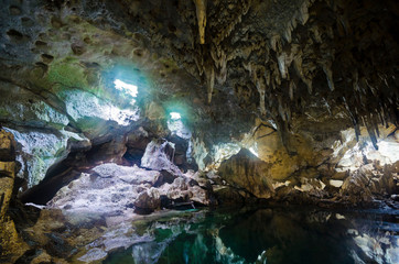 Hinagdanan Cave, a tourist spot on the eastern side of Panglao Island in Bohol.