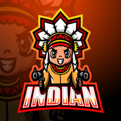 Indian shooter mascot esport logo design