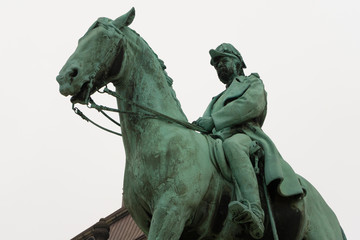 Fototapeta premium Equestrian statue of Christian IX at Christiansborg Palace ,Copenhagen, Denmark 