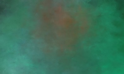 abstract painted art retro banner with sea green, blue chill and pastel brown color with space for text or image