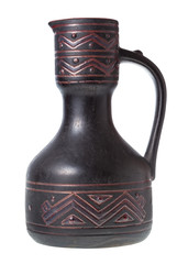 side view of georgian ceramic ewer isolated
