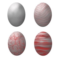 Colorful Easter eggs pattern celebrate Spring on white background