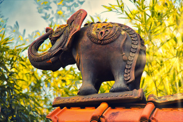 Elephant statue on roof