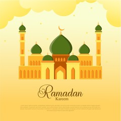 Beautiful Ramadan Kareem and Mosque Background