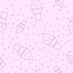 Wrapping paper - Seamless pattern of symbols ice cream for vector graphic design