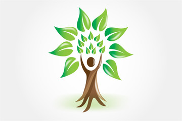 Logo tree people icon vector image