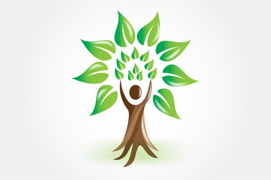 Logo tree people icon vector image
