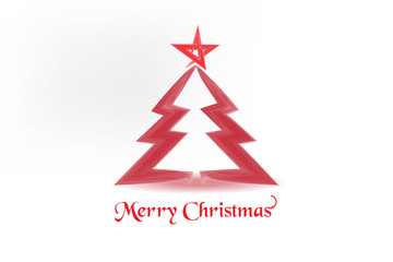 Christmas tree greetings card image vector