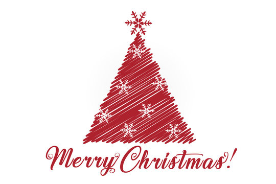 Christmas tree greetings card image vector