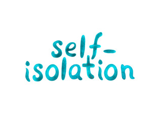 Watercolor lettering on theme of quarantine, self-isolation times and coronavirus prevention. Phrase for social networks, flyers, stickers, typography poster