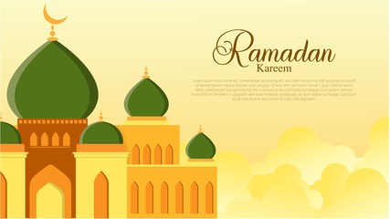 Beautiful Ramadan Kareem and Mosque Background