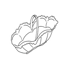 Isolated on white porcelain, Stock Illustration, vector, hand drawing, design element ware for printing, scrapbooking, postcard