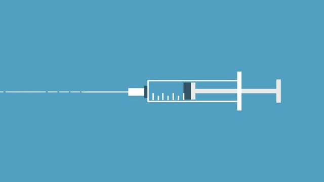 Vaccination coronavirus injecting fluid animation vector