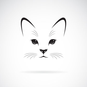Vector of a cat face design on white background, Pet. Animals. Easy editable layered vector illustration.
