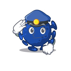 Police officer mascot design of streptococcus wearing a hat