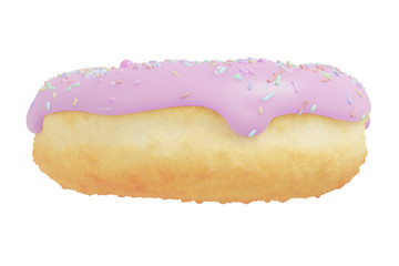 3D Rendering donut with sprinkles isolated on white background