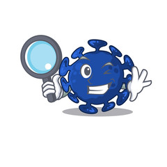 Smart Detective of streptococcus mascot design style with tools