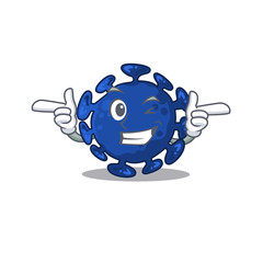 Fototapeta premium Cartoon design concept of streptococcus with funny wink eye