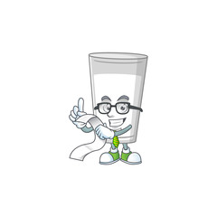 Mascot cartoon concept of glass of milk with menu list