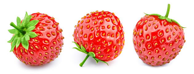 Collection strawberry isolated on white