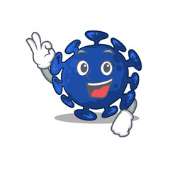Streptococcus mascot design style with an Okay gesture finger