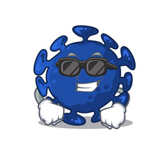 Cool streptococcus cartoon character wearing expensive black glasses