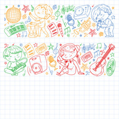 Online musical education and karaoke. Subscribtion for music and songs downloading. Learn how to play guitar, piano, singing in internet.