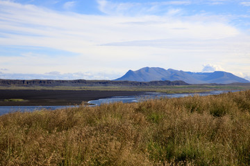 Vatnsnes / Iceland - August 27, 2017: The Vatnsnes peninsula coastline, Iceland, Europe