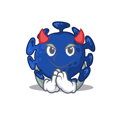 Streptococcus dressed as devil cartoon character design style