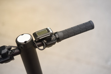 Display screen and power button on electric scooter handlebar