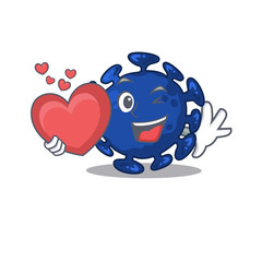A sweet streptococcus cartoon character style with a heart