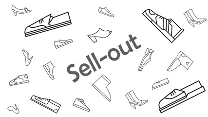 Sale out. Shoe purchase concept. Minimalist. Vector illustration
