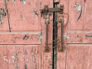 Apocalyptic old and rusty door handle