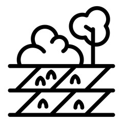 Landscape garden designer icon. Outline landscape garden designer vector icon for web design isolated on white background