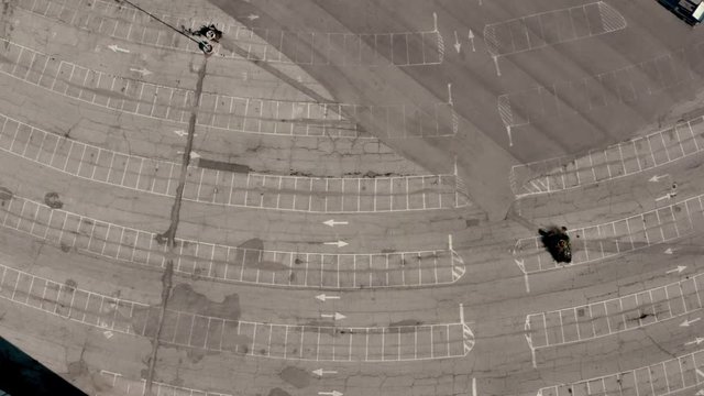Shlomo Group Arena empty car park during COVID-19 coronavirus lockdown, aerial view